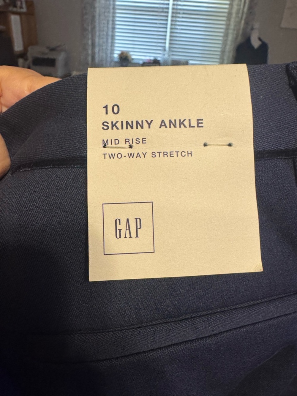 Gap new Skinny Ankle Mid Rise Two Way Stretch Navy Pant slacks 10 women’s - Picture 5 of 9